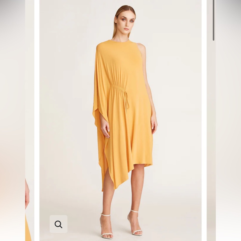 Halston Mango Jersey One-Shoulder Dress - excellent condition, size S